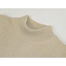 Men's Sweater Knit By BRANGO Turkey Mock Neck Cotton Blend 21050 Beige image 8