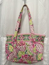 Vera Bradley Pinwheel Pink &amp; Green Tote Bag 9X12X4 - £19.46 GBP