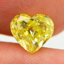 Heart Shaped Diamond Fancy Yellow Color Real SI1 Natural Enhanced 1.70 Carat - £1,548.23 GBP
