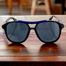 Fendi PIlot Brow Bar Sunglasses Black + Blue 56-16-140mm Made in Italy S... - $206.91