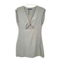 Zara Women&#39;s  Mini  Cocktail Dress short sleeves  Green Olive Size M tie... - $29.65