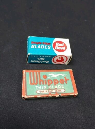 Vintage RED DEVIL + WHIPPET Shaving Safety Razor Blades NEW OLD STOCK  - $8.59