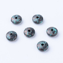 50 Speckled Acrylic Beads 8mm Assorted Lot Bulk Black Metallic Jewelry Disc - £3.60 GBP