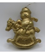 Christmas Tree Hanging Decor - Snowman on Horse - 4&quot; x 3&quot; - $3.95