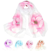 Floral print chiffon fashion scarf - £7.99 GBP