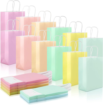 Pastel Paper Gift Bags with Handle, 30 Pack Colorful Kraft Candy Bags Party Favo - £22.90 GBP