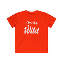 Kids &quot;WILD&quot; Hiker Graphic Fine Jersey Tee - 100% Combed Ringspun Cotton - £17.25 GBP