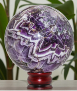 A+ Purple AMETHYST Crystal Stone Healing Energy Gemstone Decor Sphere Gift 150mm