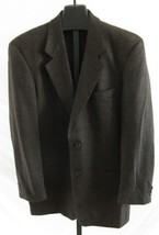 Hugo Boss Galilei Brown Black Herring Bone Wool Suit Jacket Mens Size 42 Tall - £27.37 GBP