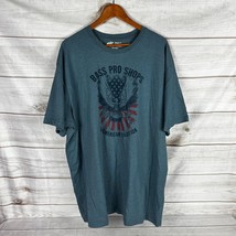 Bass Pro Shops Men&#39;s 3XL Blue Short Sleeve T-Shirt American Tradition Ea... - £8.65 GBP