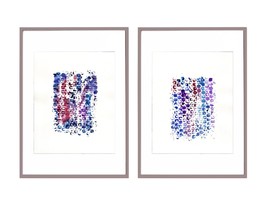 Original watercolor Set of 2 Original watercolor abstract set 21 x 29 cm - $95.00