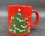 Vintage Waechtersbach Red Christmas Tree Holiday Ceramic Coffee Mug Cup ... - $11.87