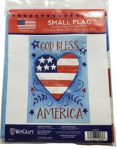 Small Patriotic Garden Flag 12.5” X 18"  “God Bless America”. Brand New - $9.79