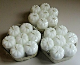 21 White Wax Votive Candles Only 2&quot; x 1 3/4&quot; Lightly Scented 15 Hours Daisy Top - £9.43 GBP