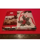 Home Holiday Fabric Tablecloth 60 x 84 Christmas Poinsettia Flower Table... - £11.25 GBP