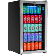 Deco Chef 118-Can Beverage Refrigerator and Cooler, Glass Door, Digital ... - $446.99