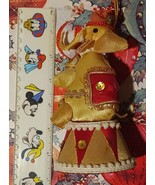 VTG Handmade Fabric Circus Elephant w/ Jingle Bell Christmas Decoration ... - £36.69 GBP