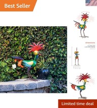 Colorful 18&quot; Wacky Rooster Sculpture - Durable Weatherproof Yard Statue - $42.50