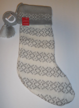 Target Wondershop Acrylic Knit Christmas Stocking Grey White Letter Initial D - £15.60 GBP