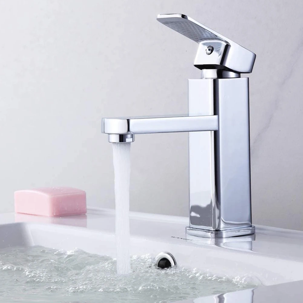 Om faucet deck mounted countertop basin square single hole faucet sink tap crane 170mm thumb200