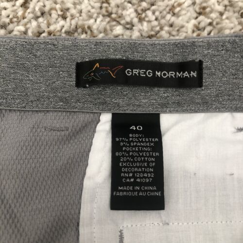 Greg Norman Men's Shorts Grey Gray Size 40 Performance Stretch Chinos Golf Item image 8