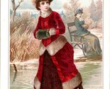 1870&#39;s Woman Ice Skating Tenney&#39;s Magic Glycerine Soap L2 - $22.23