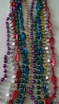 12 Assorted Styles Colors Mardi Gras Beads Necklaces Party Favors 33&quot; 1 doz - £8.72 GBP