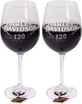 Harley-Davidson® 120th Anniversary Logo Wine Glass Set, Limited Edition -19 oz - £46.57 GBP