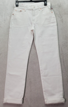 Gap Capri Jeans Womens Size 25/0 White Pockets Flat Front Straight Leg Mid Rise - £14.45 GBP