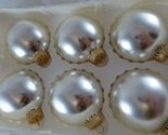 Set of 6 Classic Krebs Silver Mercury Glass Christmas Ornaments with Tra... - $19.79