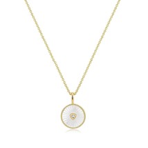 Eklexic Women's Mother Of Pearl Pendant With Cubic Zirconia Center Stone - $1,951.54 MXN
