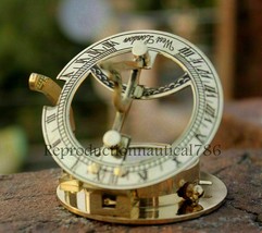 3&quot;  Marine Maritime Nautical Sundial Compass Solid Brass Polish Plated W... - £14.21 GBP