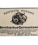 Bernhardus Germantown Zephyr 1885 Advertisement Victorian Clothing ADBN1kkk - $19.99