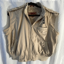 Vintage Windbreaker Vest *Like Members Only-Private Club-Khaki Sleeveles... - $25.74