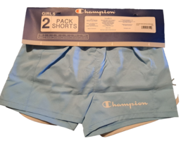 Champion Girl&#39;s 2.5&quot; Black/Blue 2-Pack Active Shorts Sz 4 Brand New - $14.80