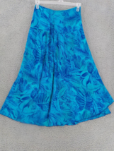 Platinum Womans Skirt Sz 6 Flowy Blue With Slit &amp; Sidezip Drop Fitted Waist Nwot - £15.73 GBP