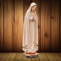 Our Lady Of Fatima Figurine 17cm / 6.6&quot; in wood - £95.51 GBP