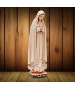 Our Lady Of Fatima Figurine 17cm / 6.6&quot; in wood - $2,201.75 MXN