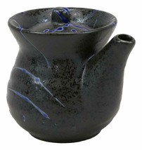Blue Veins Art Traditional Japanese Tenmoku Glazed Porcelain Soy Sauce Dispenser - £20.72 GBP