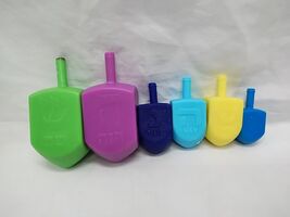 (6) Colorful Plastic Hanukkah Spinning Dreidel Tops - €8,92 EUR