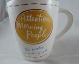 Hallmark Mug Attention Morning People Be Perky At Your Peril Cup  Blue i... - $10.88