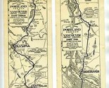 Portland Oregon Vancouver British Columbia Map Strips 1 &amp; 3 Auto Club  - $49.45