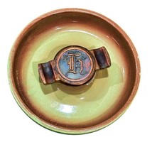 Vintage Roseville Pottery Ashtray 1980 The Hyde Park Green Mid-century Initial H - £13.01 GBP