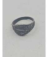 WWII German Luftwaffe Solid Silver Ring GEGEN ENGLAND Adolf Galland  - $238.05