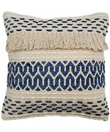 Ojai Blue Cotton Bohemian Throw Pillow 20x20 Square Complete with Pillow... - $54.95
