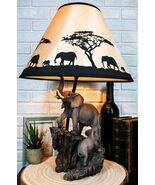 Migration Of The Majestic Elephant Family Safari Desktop Table Lamp Stat... - $1,651.01 MXN