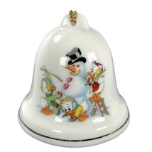 Huey Dewey Louie Disney 2” White Porcelain Christmas Bell Ornament #018 Snow - £9.79 GBP