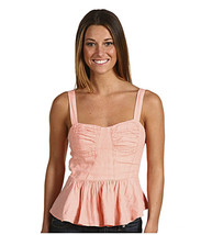 Juicy Couture Peach Cantaloupe Linen Cami BLACK LABEL Top Shirt Blouse 6 NWT  - £35.41 GBP