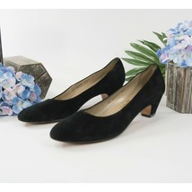 Salvatore Ferragamo Black Suede Two Tone Shoes Heels 8 Extra Narrow - £43.70 GBP