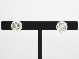 10mm Wide Round White CZ Stud Earrings 14k Gold - £157.39 GBP
